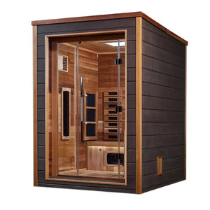 Golden Designs Nora 2 Person Outdoor - Indoor PureTech™ Hybrid Full Spectrum Sauna (GDI - 8222 - 01) - Canadian Red Cedar Interior - Majestic Patio