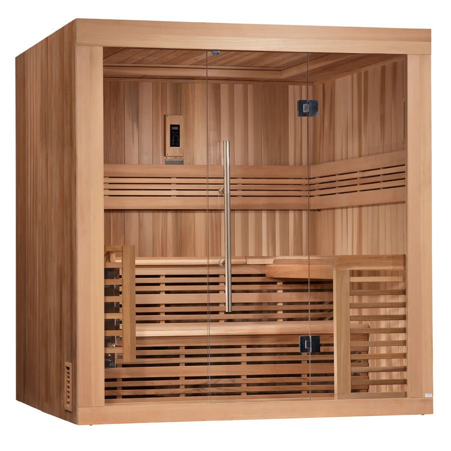 Golden Designs Osla Edition 6 Person Traditional Sauna - Canadian Red Cedar - Majestic Patio