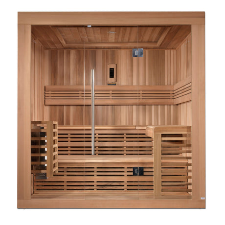 Golden Designs Osla Edition 6 Person Traditional Sauna - Canadian Red Cedar - Majestic Patio