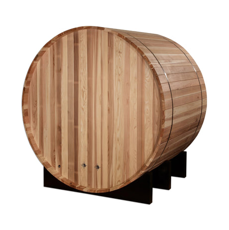 Golden Designs St. Moritz 2 Person Barrel Traditional Sauna - Pacific Cedar - Majestic Patio