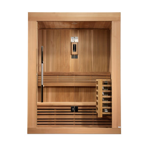 Golden Designs Sundsvall Edition 2 Person Traditional Sauna - Canadian Red Cedar - Majestic Patio