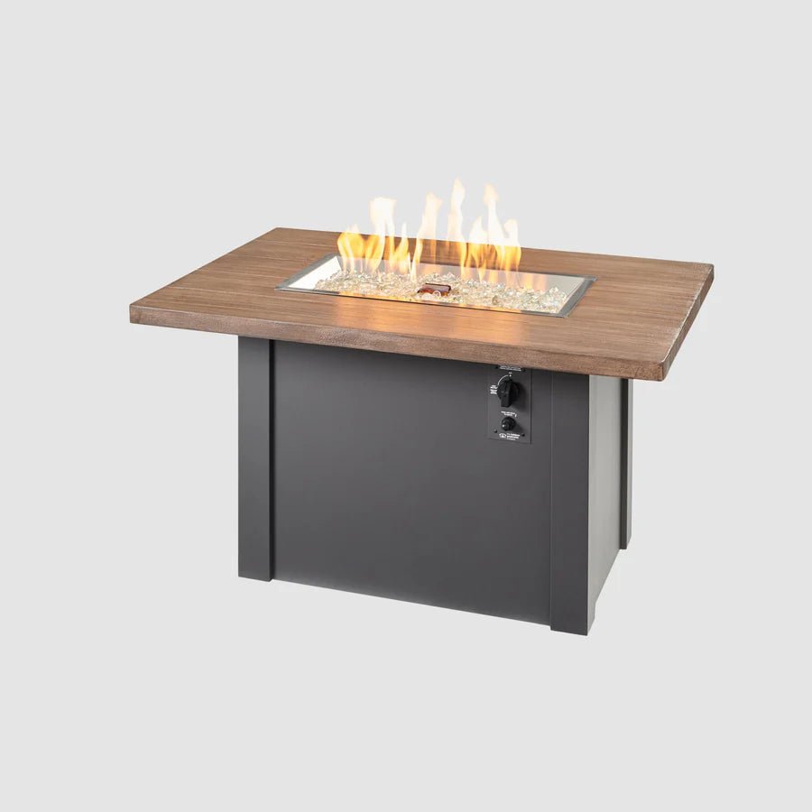 Havenwood Rectangular Gas Fire Pit Table 44" - Majestic Patio