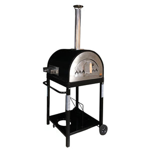 Hybrid 25" Wood/Gas-Fired Oven/Pizza Oven - Black Includes Gas Attachment - Majestic Patio