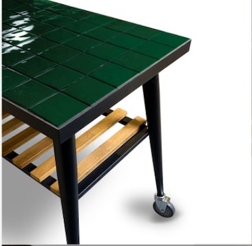 Infinity Oven Side Table 28 Green - Majestic Patio