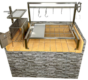 Insert Style Argentine Santa Maria Wood Fire & Charcoal Gaucho Grill - Majestic Patio