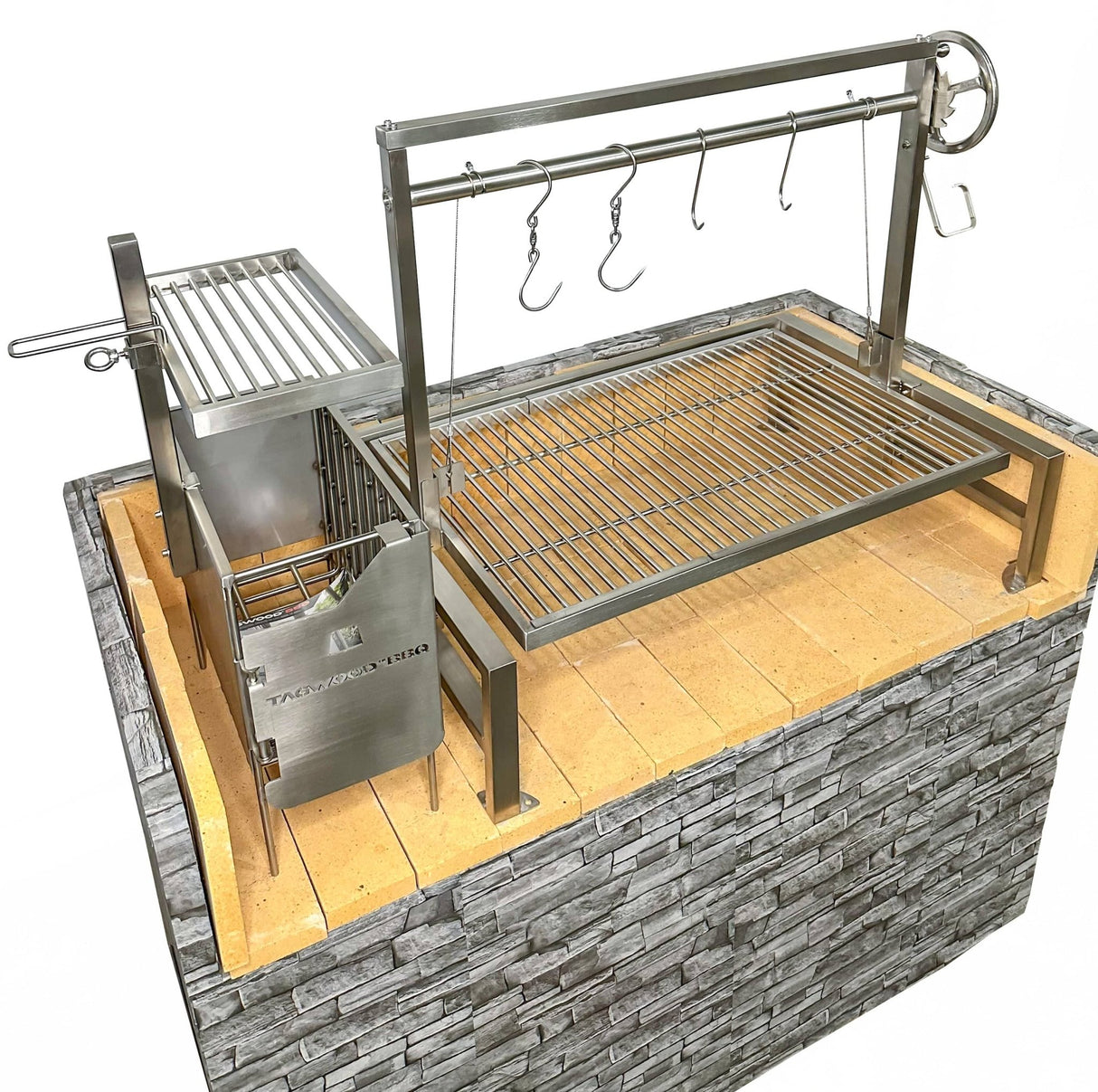 Insert Style Argentine Santa Maria Wood Fire & Charcoal Gaucho Grill - Majestic Patio