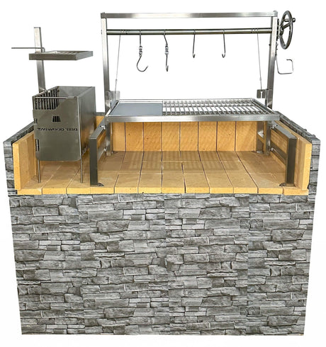 Insert Style Argentine Santa Maria Wood Fire & Charcoal Gaucho Grill - Majestic Patio