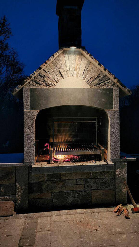 Insert Style Argentine Santa Maria Wood Fire & Charcoal Gaucho Grill - Majestic Patio