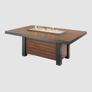 Kenwood and Brooks Linear Dining Height Gas Fire Pit Table - Majestic Patio