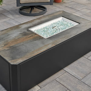 Kinney Rectangular Gas Fire Pit Table - Majestic Patio