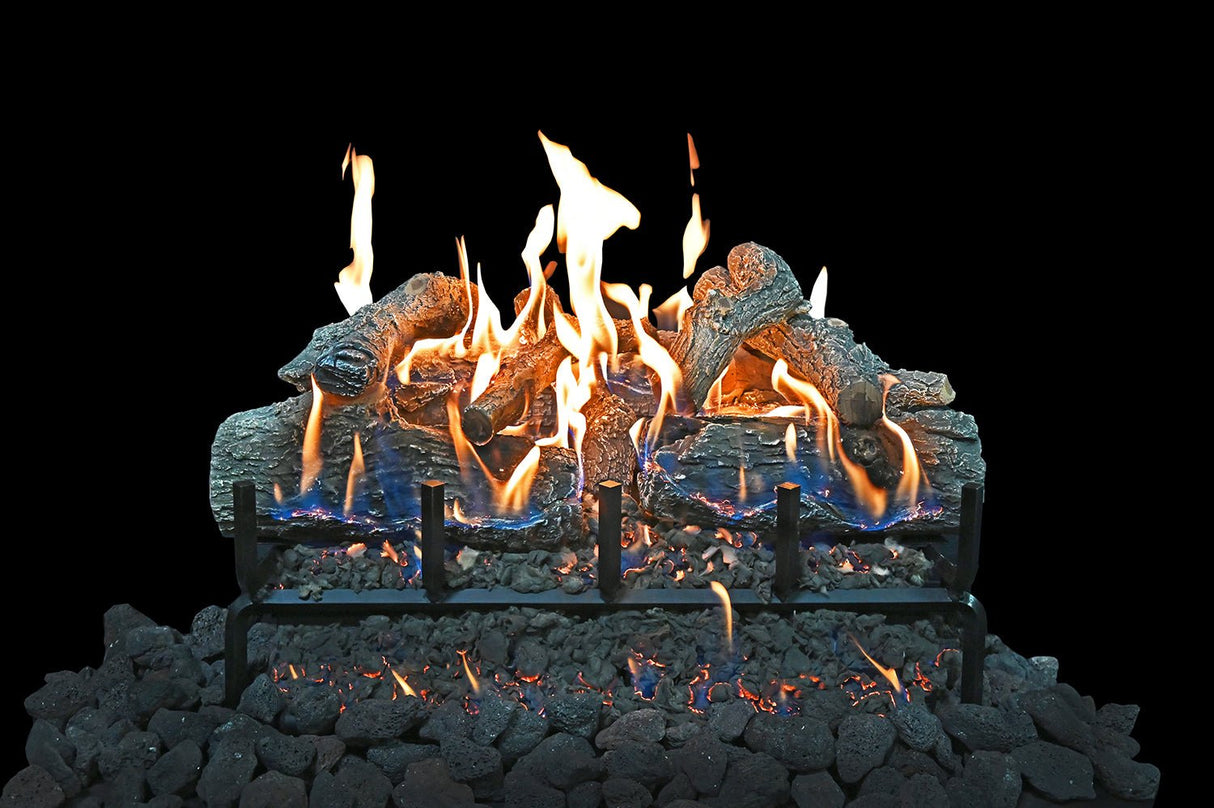 Lava Vented Front View Burner featuring GlowFire™ Logs - Majestic Patio