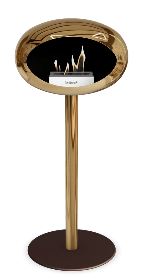 Le Feu - Dome Chromed Rose Gold Ground Steel High Pole - Fireplace - Majestic Patio