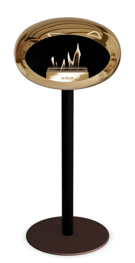 Le Feu - Dome Chromed Rose Gold Ground Steel High Pole - Fireplace - Majestic Patio