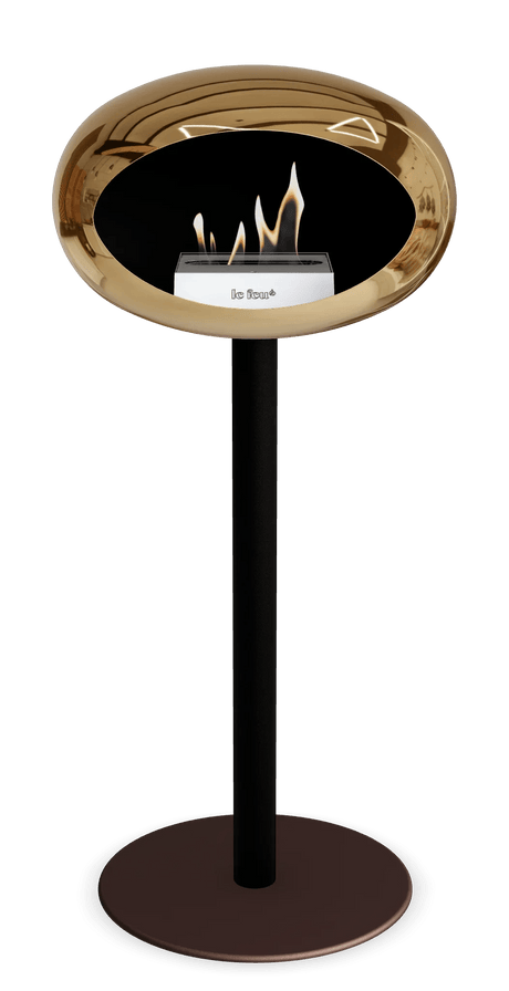 Le Feu - Dome Chromed Rose Gold Ground Steel High Pole - Fireplace - Majestic Patio