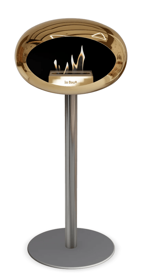 Le Feu - Dome Chromed Rose Gold Ground Steel High Pole - Fireplace - Majestic Patio