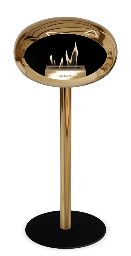 Le Feu - Dome Chromed Rose Gold Ground Steel High Pole - Fireplace - Majestic Patio