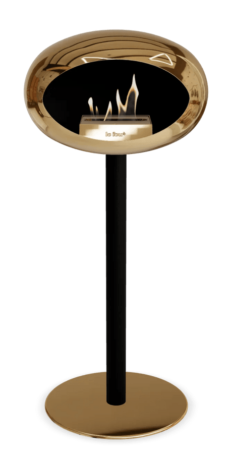 Le Feu - Dome Chromed Rose Gold Ground Steel High Pole - Fireplace - Majestic Patio