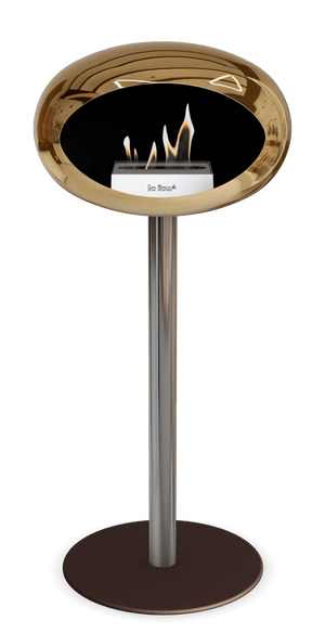 Le Feu - Dome Chromed Rose Gold Ground Steel High Pole - Fireplace - Majestic Patio