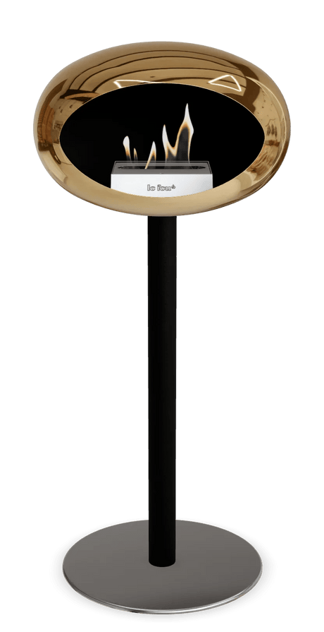 Le Feu - Dome Chromed Rose Gold Ground Steel High Pole - Fireplace - Majestic Patio