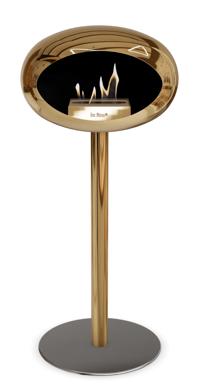 Le Feu - Dome Chromed Rose Gold Ground Steel High Pole - Fireplace - Majestic Patio