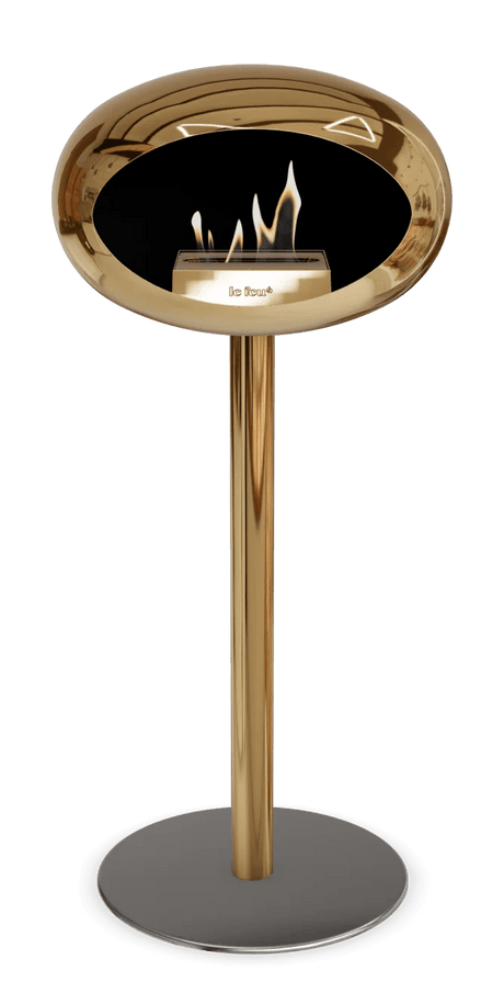 Le Feu - Dome Chromed Rose Gold Ground Steel High Pole - Fireplace - Majestic Patio