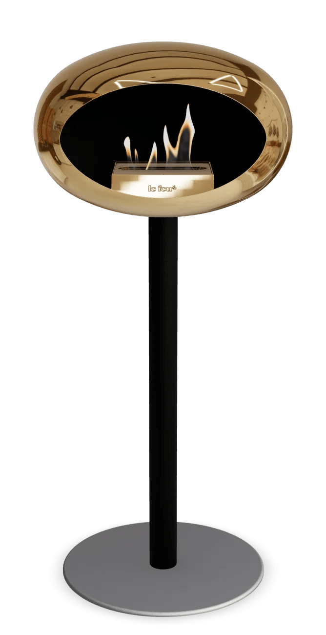 Le Feu - Dome Chromed Rose Gold Ground Steel High Pole - Fireplace - Majestic Patio