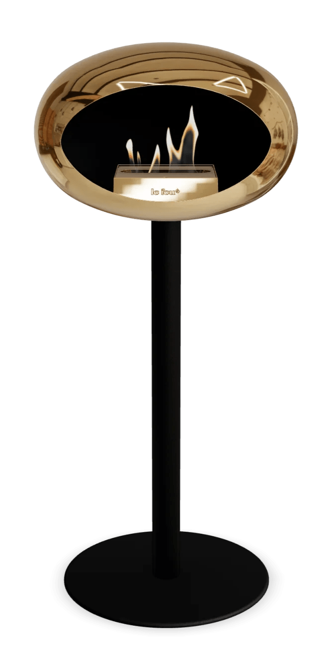 Le Feu - Dome Chromed Rose Gold Ground Steel High Pole - Fireplace - Majestic Patio