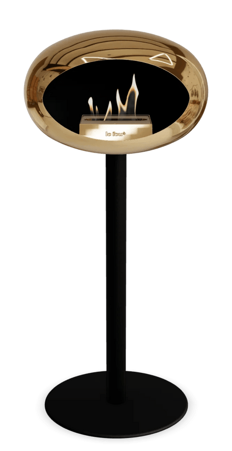 Le Feu - Dome Chromed Rose Gold Ground Steel High Pole - Fireplace - Majestic Patio