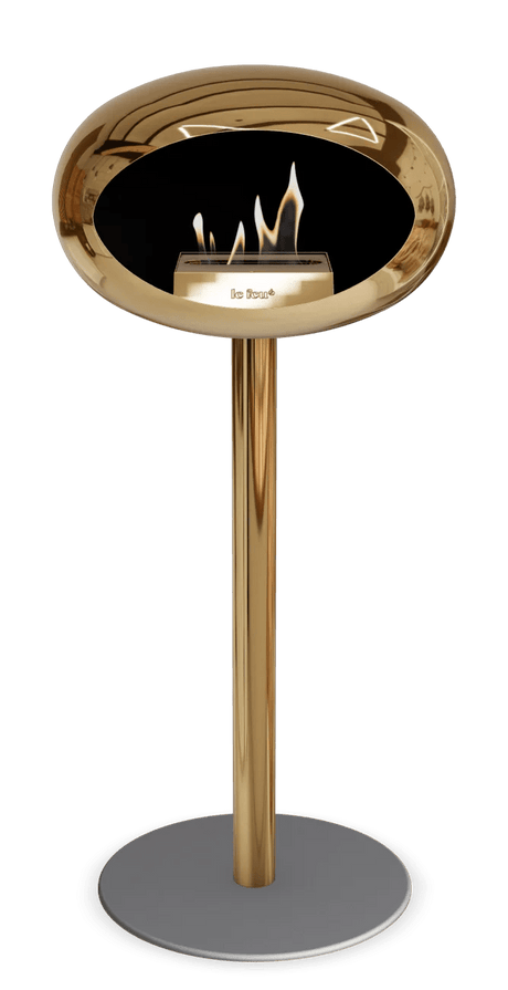 Le Feu - Dome Chromed Rose Gold Ground Steel High Pole - Fireplace - Majestic Patio