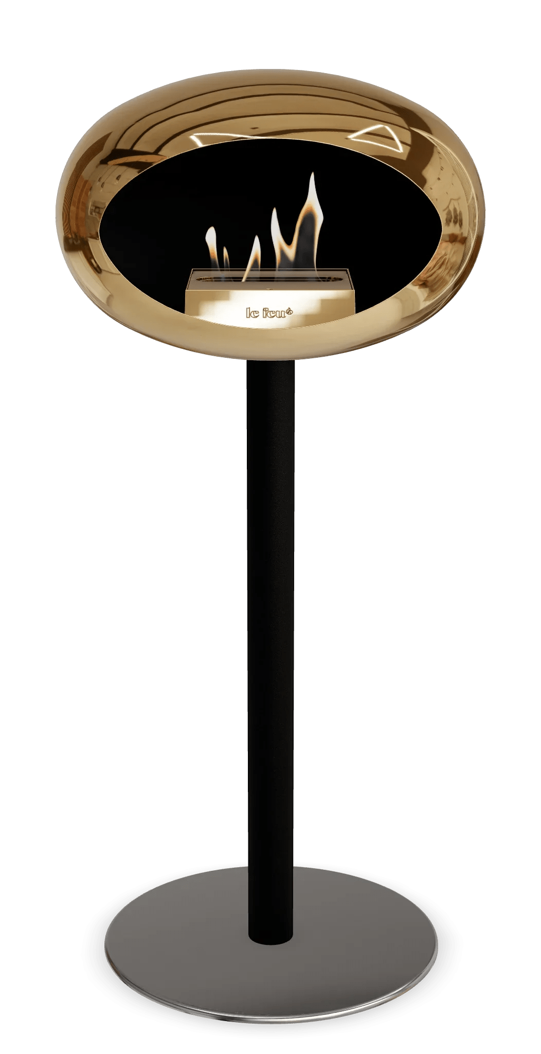 Le Feu - Dome Chromed Rose Gold Ground Steel High Pole - Fireplace - Majestic Patio