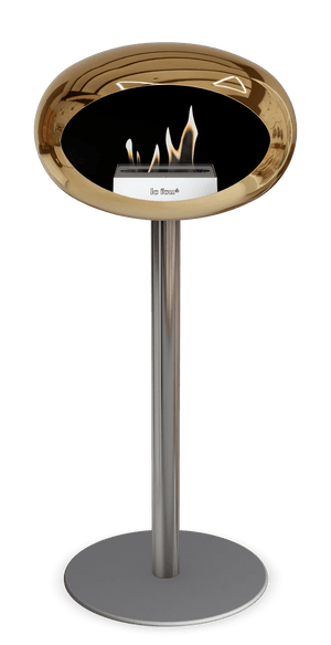 Le Feu - Dome Chromed Rose Gold Ground Steel High Pole - Fireplace - Majestic Patio