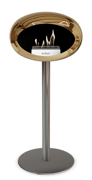 Le Feu - Dome Chromed Rose Gold Ground Steel High Pole - Fireplace - Majestic Patio