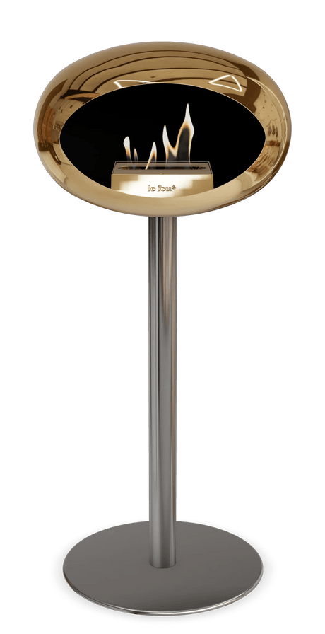 Le Feu - Dome Chromed Rose Gold Ground Steel High Pole - Fireplace - Majestic Patio