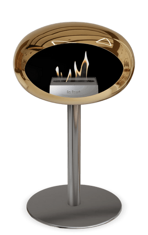 Le Feu - Dome Chromed Rose Gold Ground Steel Low Pole - Fireplace - Majestic Patio