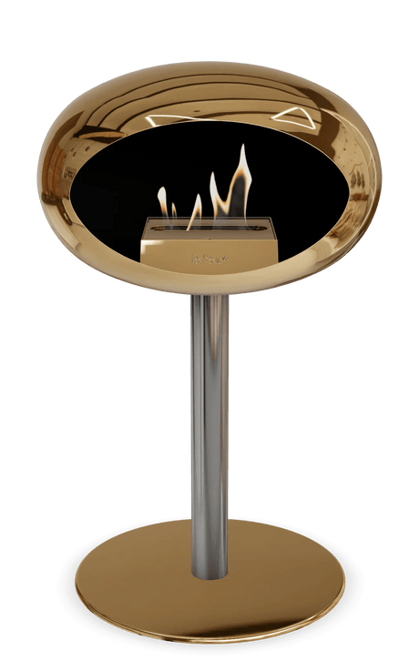 Le Feu - Dome Chromed Rose Gold Ground Steel Low Pole - Fireplace - Majestic Patio