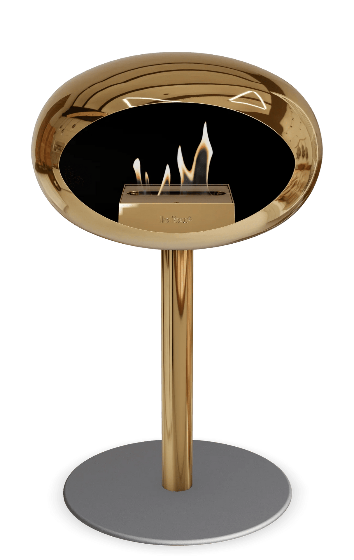 Le Feu - Dome Chromed Rose Gold Ground Steel Low Pole - Fireplace - Majestic Patio