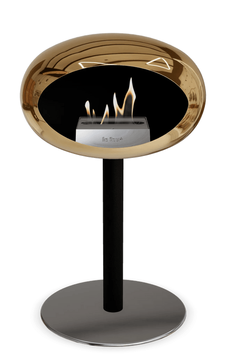 Le Feu - Dome Chromed Rose Gold Ground Steel Low Pole - Fireplace - Majestic Patio