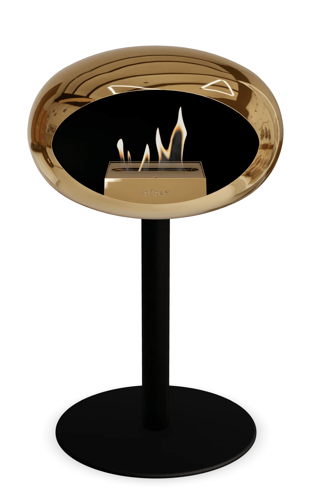 Le Feu - Dome Chromed Rose Gold Ground Steel Low Pole - Fireplace - Majestic Patio