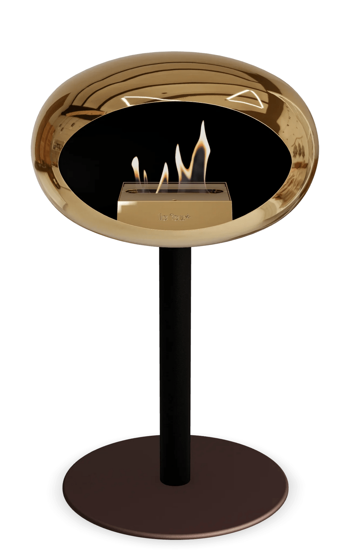 Le Feu - Dome Chromed Rose Gold Ground Steel Low Pole - Fireplace - Majestic Patio