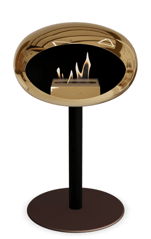 Le Feu - Dome Chromed Rose Gold Ground Steel Low Pole - Fireplace - Majestic Patio