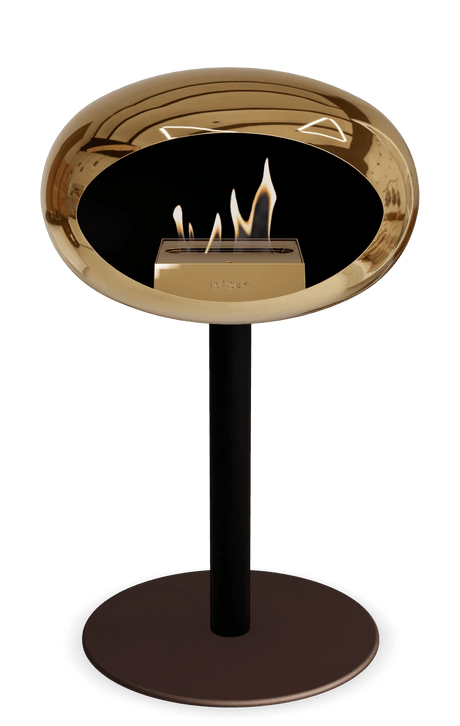 Le Feu - Dome Chromed Rose Gold Ground Steel Low Pole - Fireplace - Majestic Patio