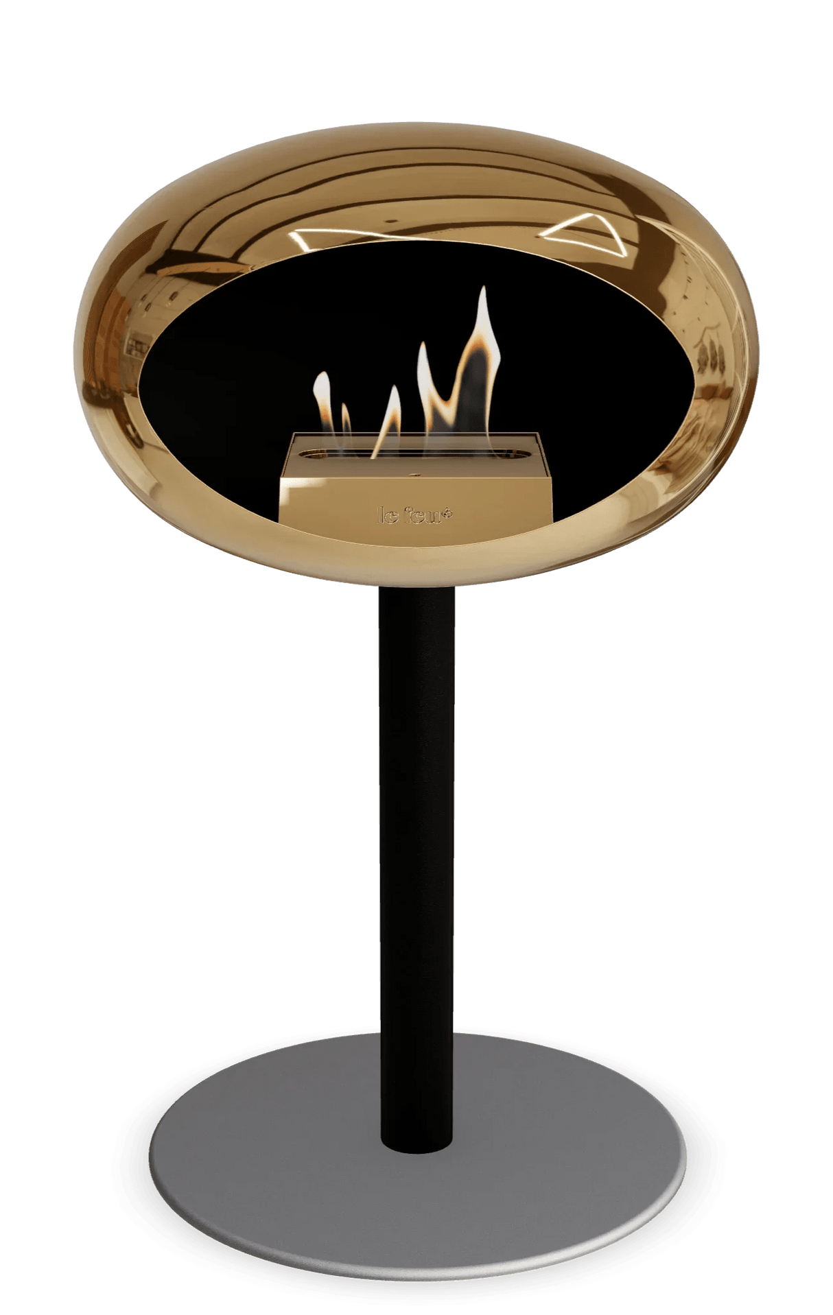 Le Feu - Dome Chromed Rose Gold Ground Steel Low Pole - Fireplace - Majestic Patio