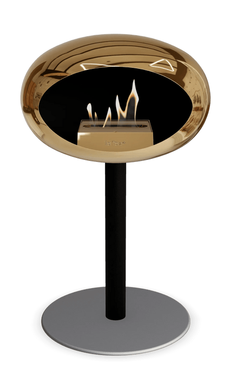 Le Feu - Dome Chromed Rose Gold Ground Steel Low Pole - Fireplace - Majestic Patio