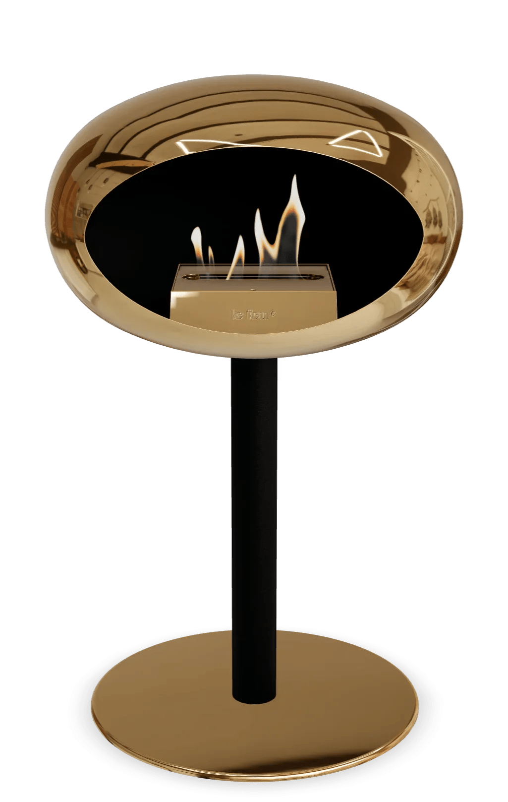 Le Feu - Dome Chromed Rose Gold Ground Steel Low Pole - Fireplace - Majestic Patio