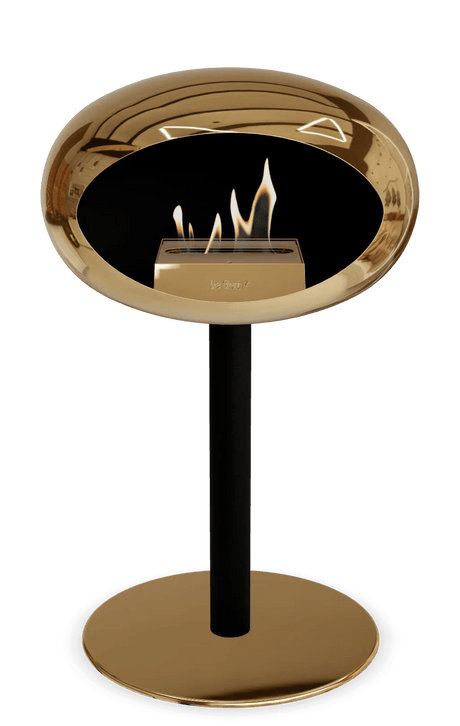 Le Feu - Dome Chromed Rose Gold Ground Steel Low Pole - Fireplace - Majestic Patio