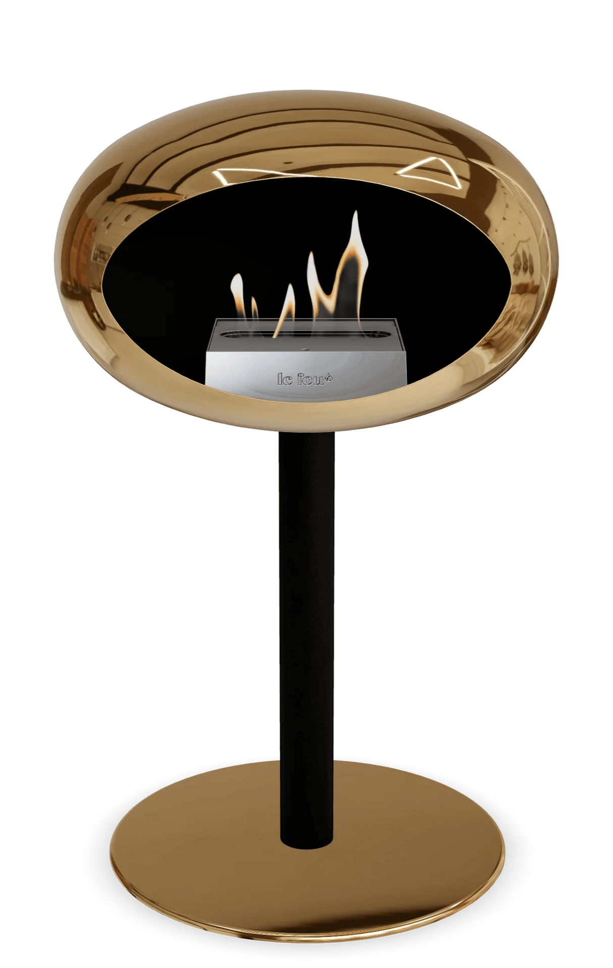 Le Feu - Dome Chromed Rose Gold Ground Steel Low Pole - Fireplace - Majestic Patio