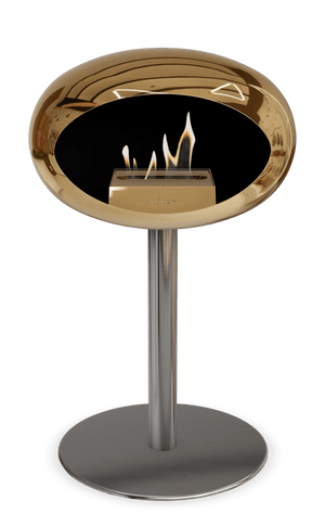 Le Feu - Dome Chromed Rose Gold Ground Steel Low Pole - Fireplace - Majestic Patio