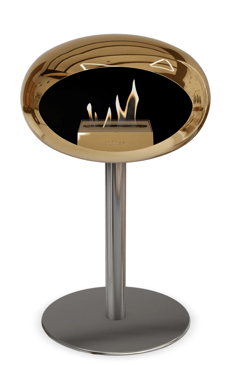 Le Feu - Dome Chromed Rose Gold Ground Steel Low Pole - Fireplace - Majestic Patio