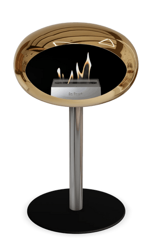 Le Feu - Dome Chromed Rose Gold Ground Steel Low Pole - Fireplace - Majestic Patio