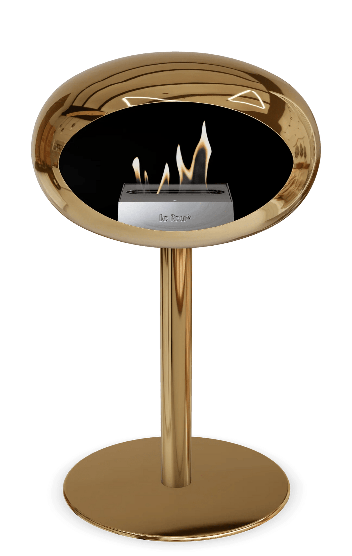 Le Feu - Dome Chromed Rose Gold Ground Steel Low Pole - Fireplace - Majestic Patio